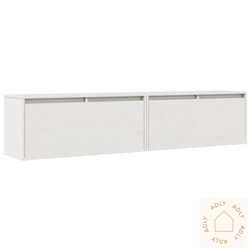 Veggskap 2 Stk Hvit 80X30X35 Cm Heltre Furu