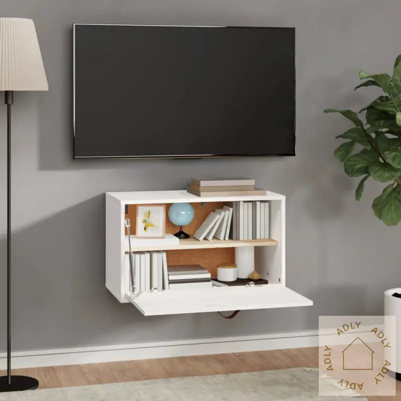 Veggskap Hvit 60X30X35 Cm Heltre Furu