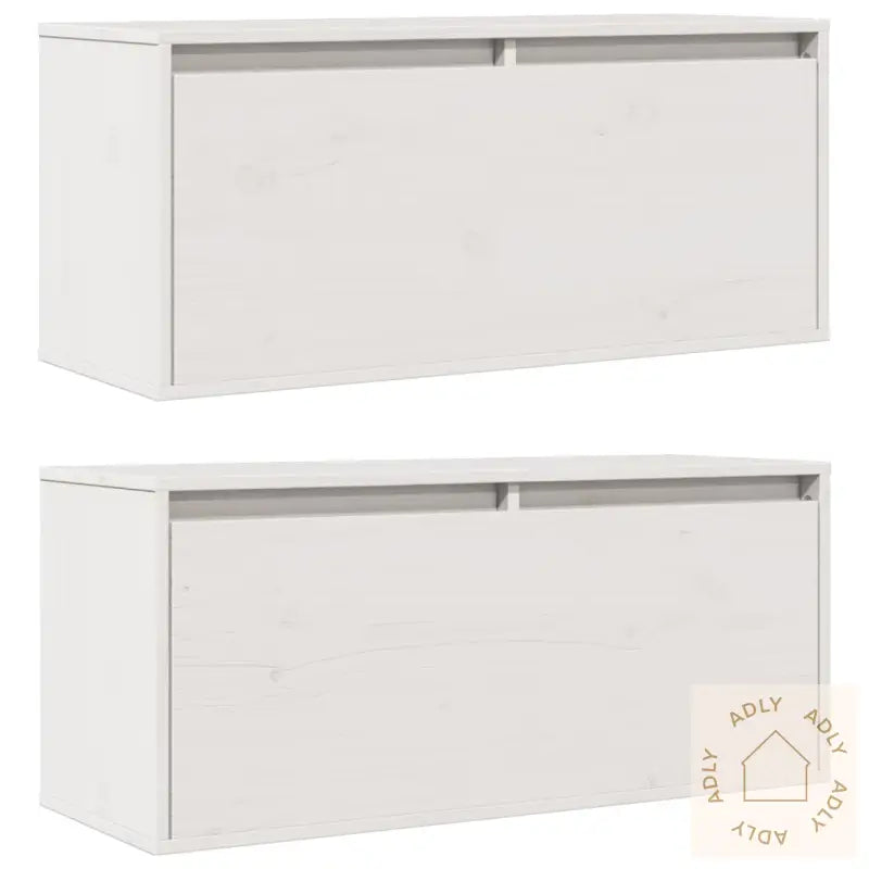 Veggskap 2 Stk Hvit 80X30X35 Cm Heltre Furu
