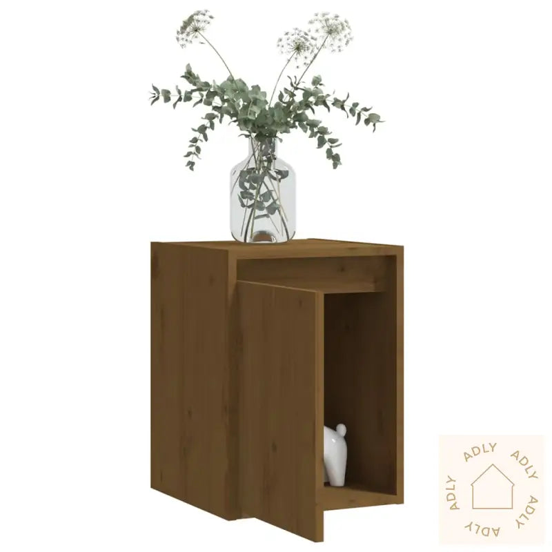 Veggskap 2 Stk Honningbrun 30X30X40 Cm Heltre Furu