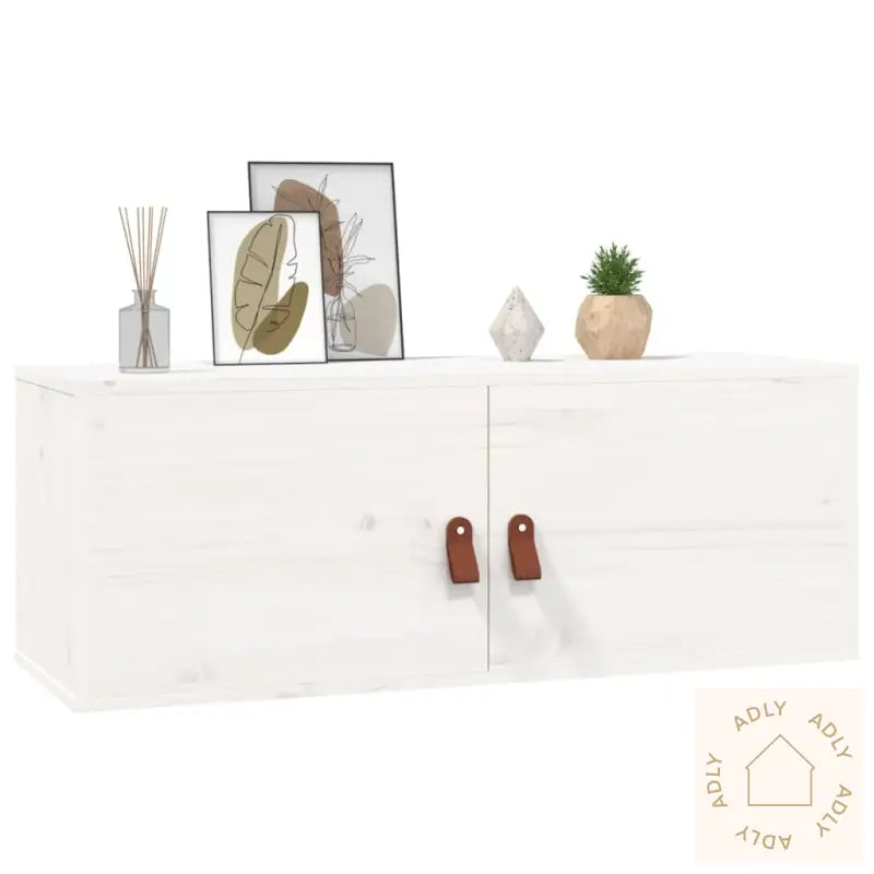 Veggskap 2 Stk Hvit 80X30X30 Cm Heltre Furu