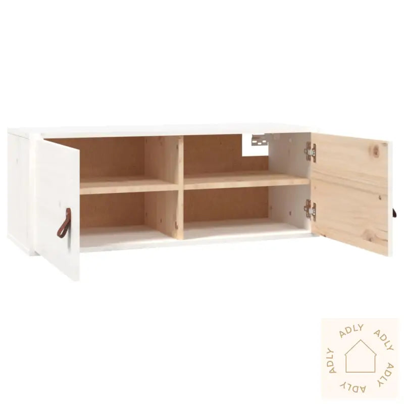 Veggskap 2 Stk Hvit 80X30X30 Cm Heltre Furu