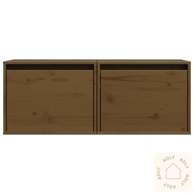 Veggskap 2 Stk Honningbrun 45X30X35 Cm Heltre Furu