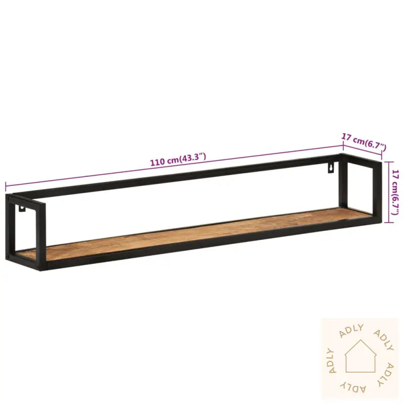 Vegghyller 2 Stk 110X17X17 Cm Heltre Mango Og Jern