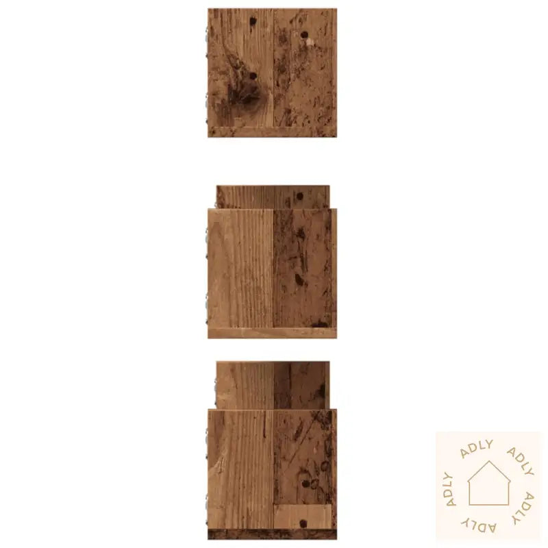 Vegghyller 3 Stk Gammelt Tre 58X18X18 Cm Konstruert Tre
