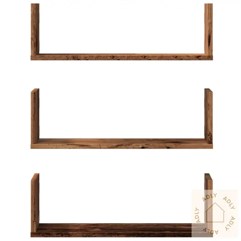 Vegghyller 3 Stk Gammelt Tre 58X18X18 Cm Konstruert Tre