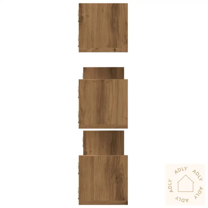Vegghyller 3 Stk Artisan Eik 80X18X18 Cm Konstruert Tre