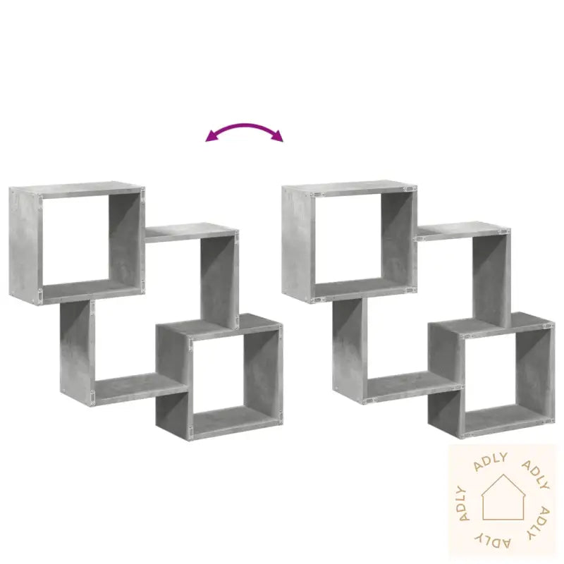 Veggskap 78X18X71 Cm Betonggrå Konstruert Tre