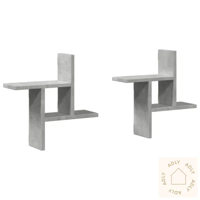 Vegghyller 2 Stk Betonggrå 38X12X38 Cm Sponplate
