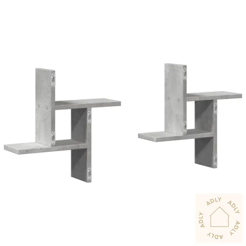 Vegghyller 2 Stk Betonggrå 38X12X38 Cm Sponplate