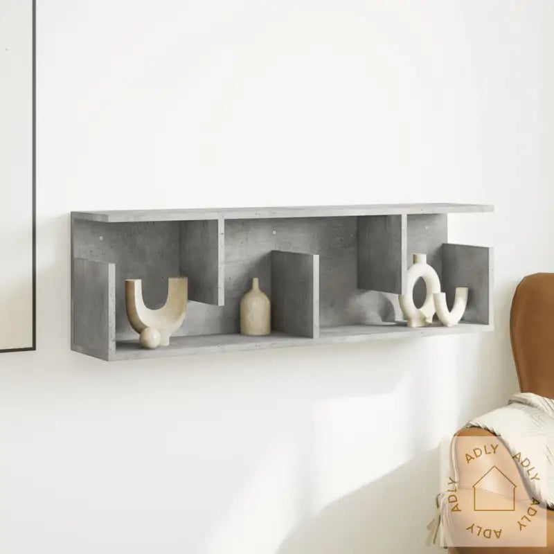 Veggskap 100X20X30 Cm Betonggrå Konstruert Tre