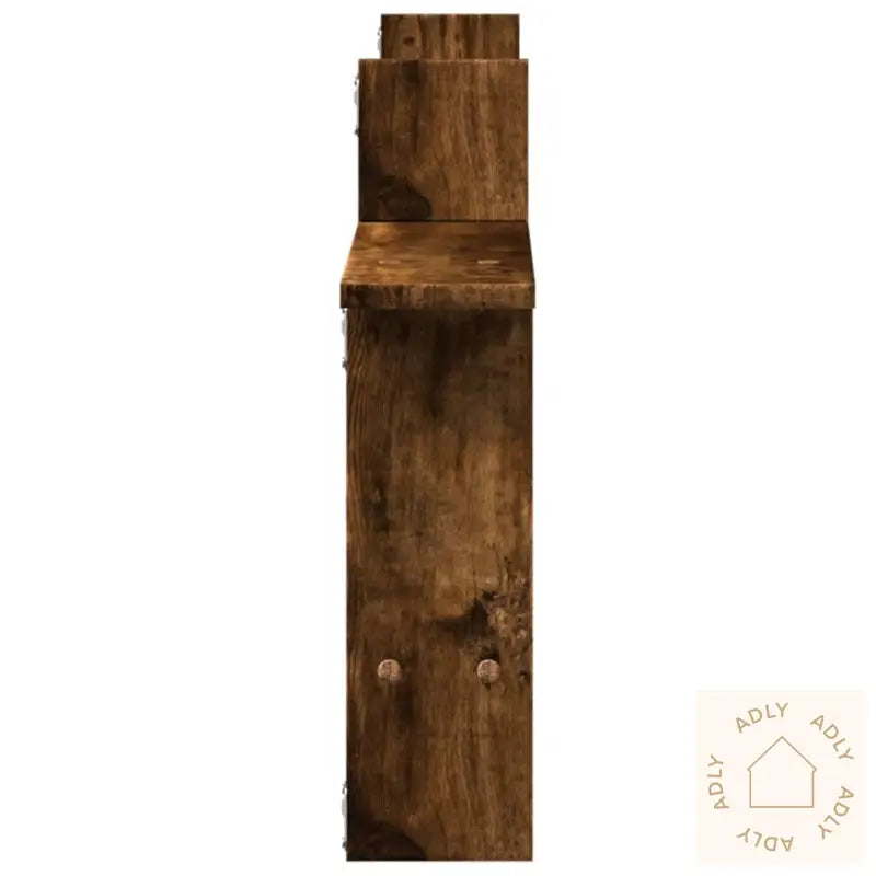 Vegghyller 2 Stk Røkt Eik 50X12X50 Cm Konstruert Tre