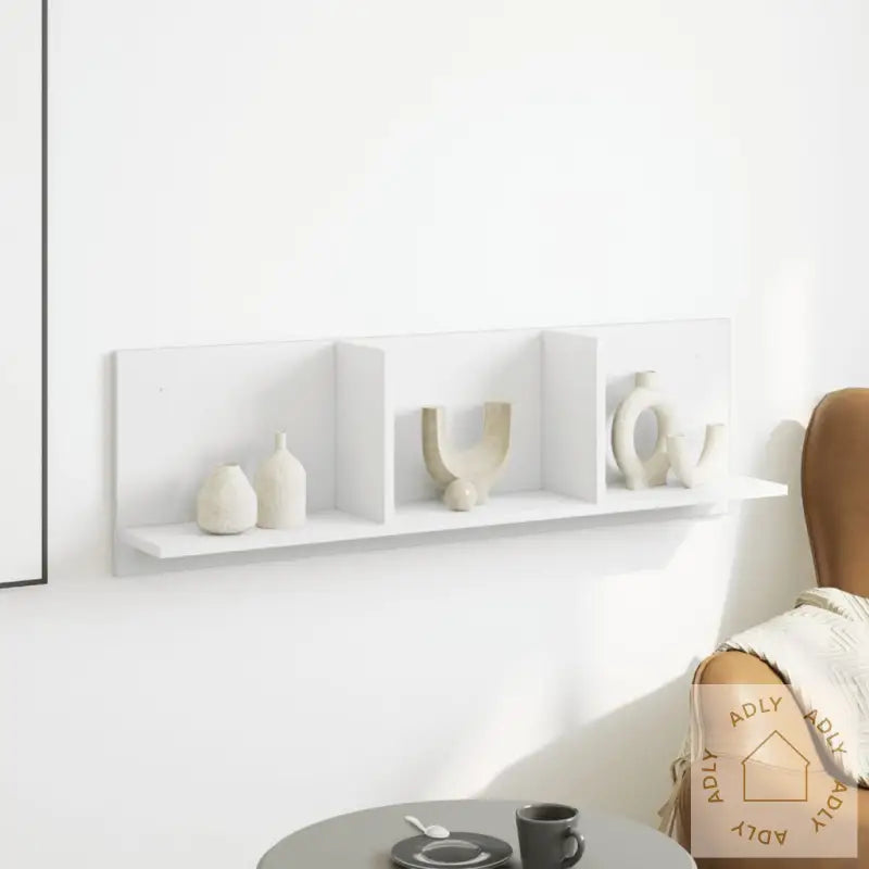 Veggskap 100X16,5X30 Cm Hvit Konstruert Tre