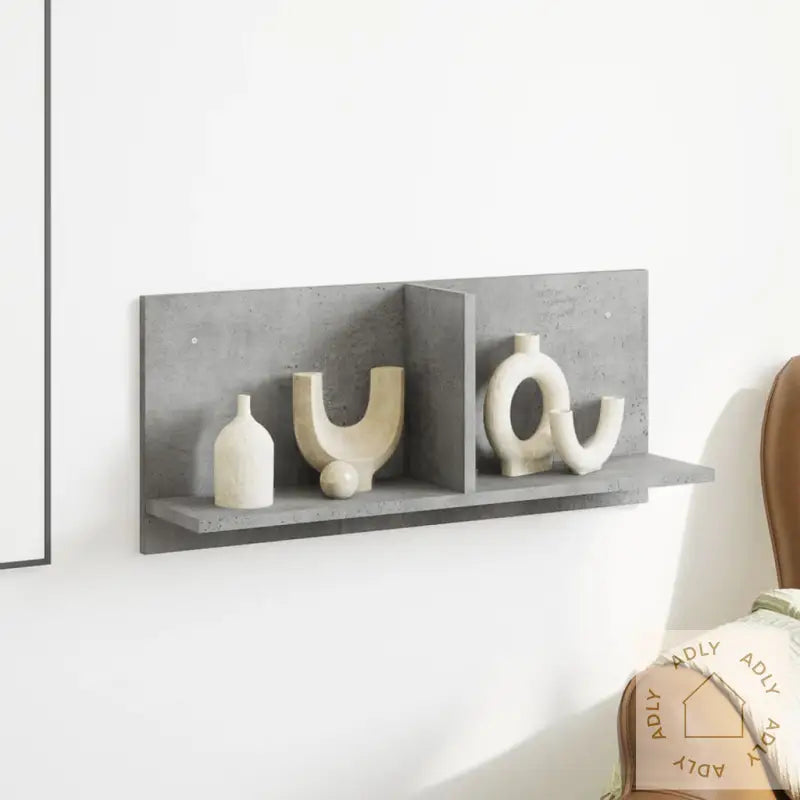 Veggskap 70X16,5X30 Cm Betonggrå Konstruert Tre