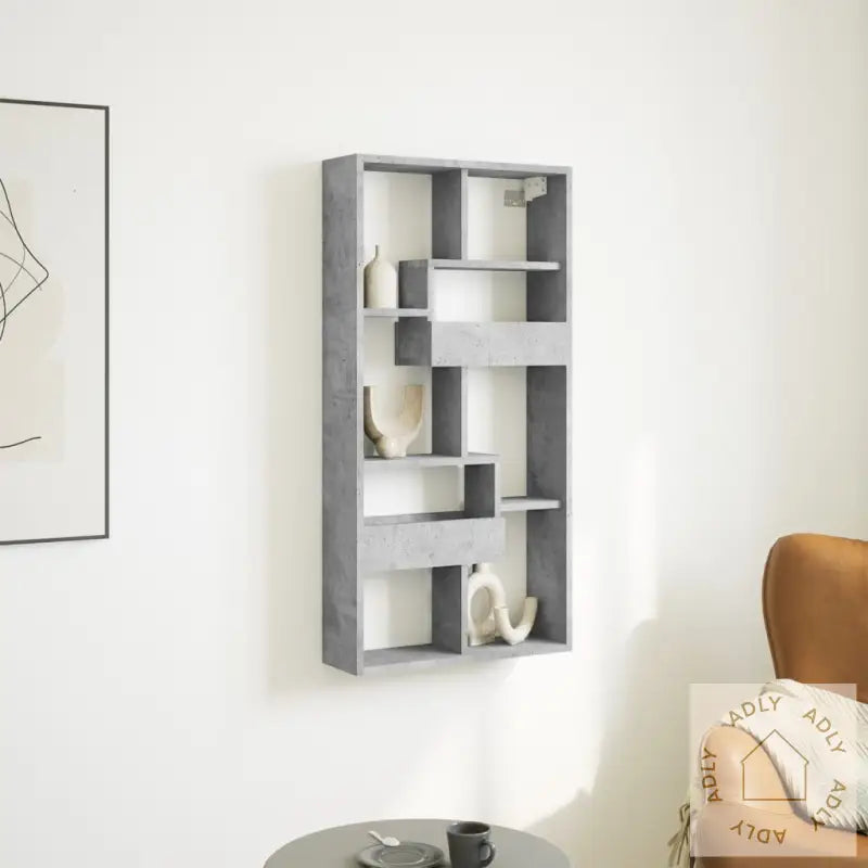 Veggskap Betonggrå 50X15X100 Cm Konstruert Tre