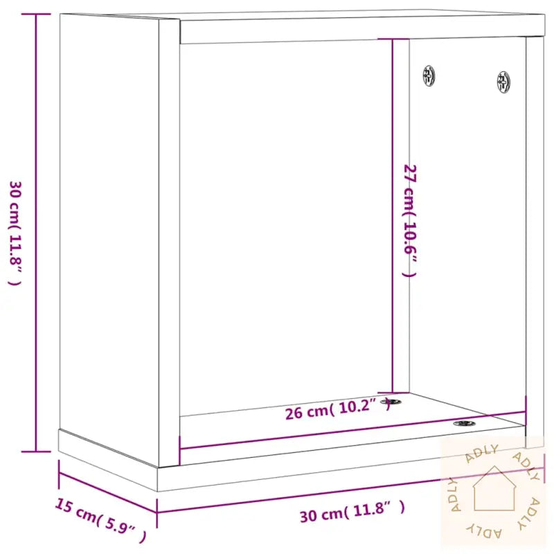 Vegghyller Kubeformet 4 Stk Røkt Eik 30X15X30 Cm