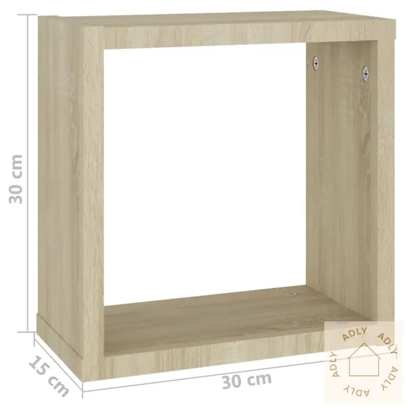 Vegghyller Kubeformet 2 Stk Sonoma Eik 30X15X30 Cm