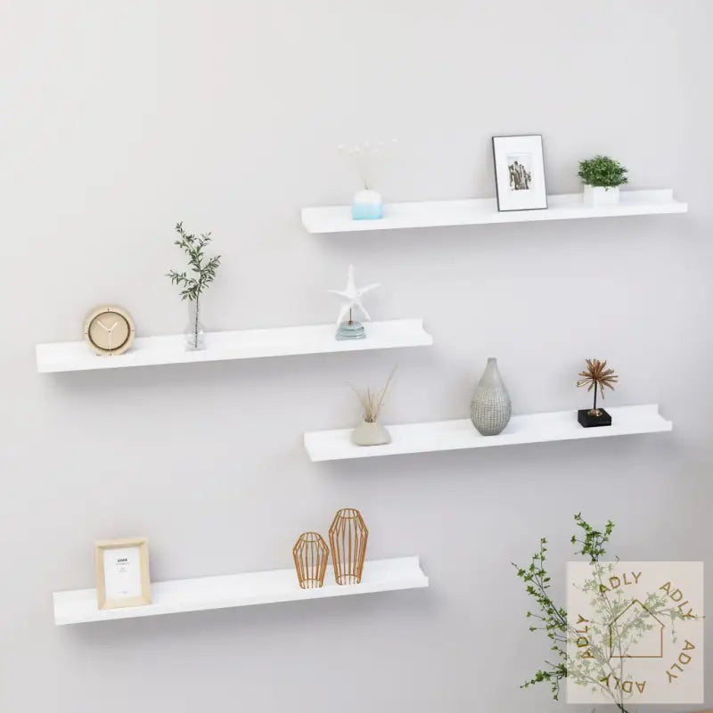 Vegghyller 4 Stk Hvit 80X9X3 Cm