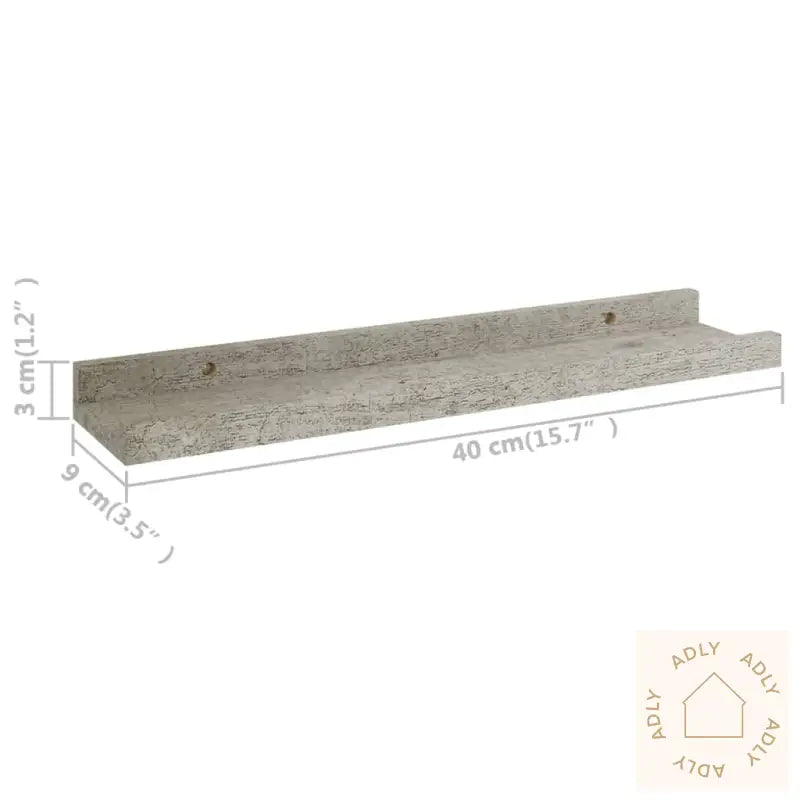 Vegghyller 2 Stk Betonggrå 40X9X3 Cm