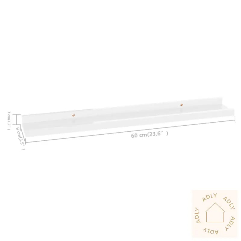 Vegghyller 2 Stk Høyglans Hvit 60X9X3 Cm