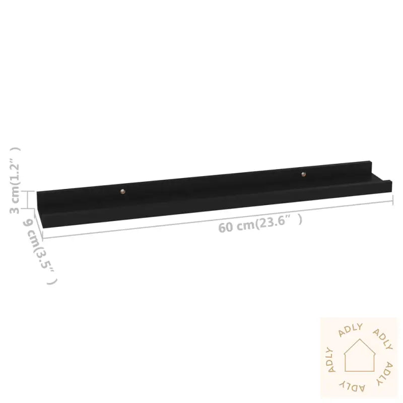 Vegghyller 4 Stk Svart 60X9X3 Cm