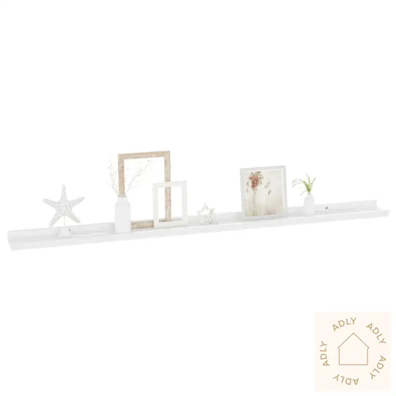 Vegghyller 2 Stk Høyglans Hvit 115X9X3 Cm