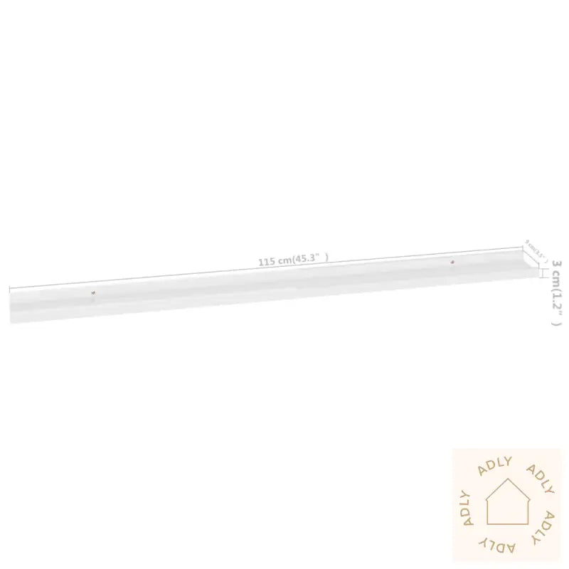 Vegghyller 2 Stk Høyglans Hvit 115X9X3 Cm