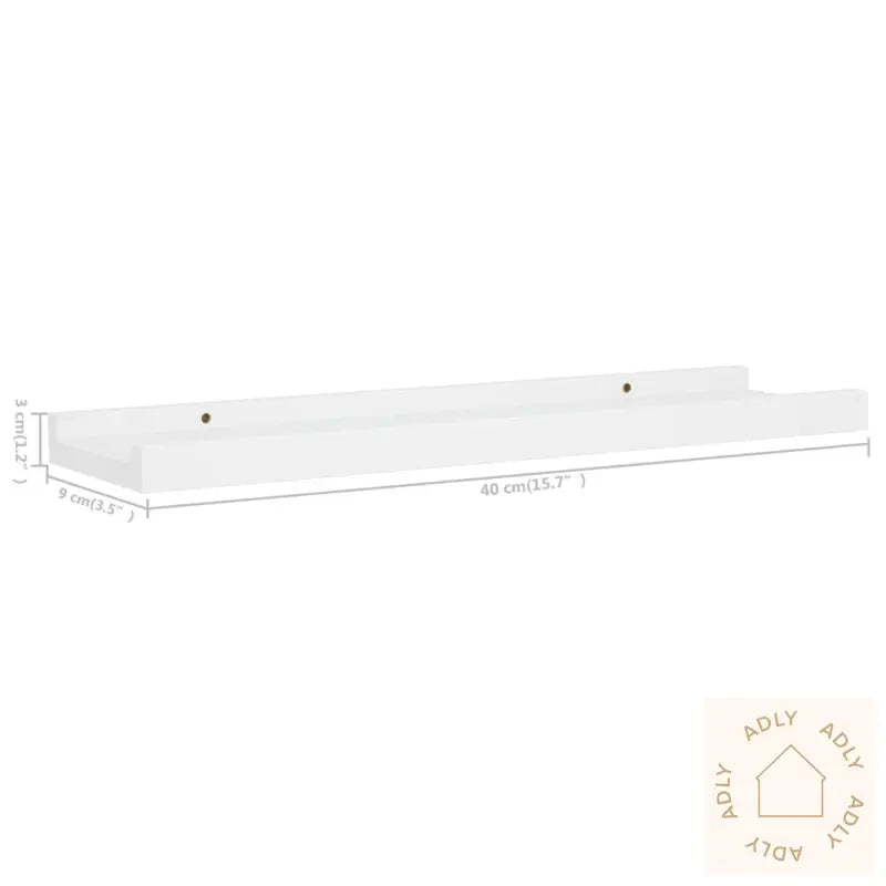 Flytende Vegghyller 2 Stk Hvit 40X9X3 Cm Mdf
