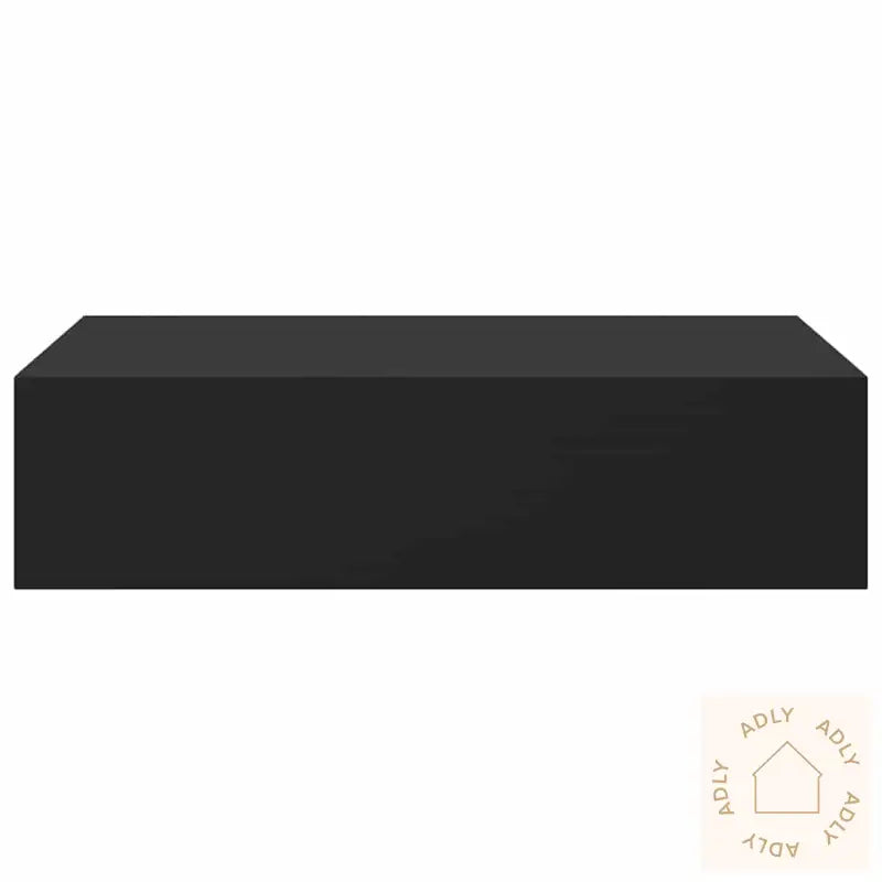 Veggmonterte Skuffehyller 2 Stk Svart 40X23,5X10 Cm Mdf