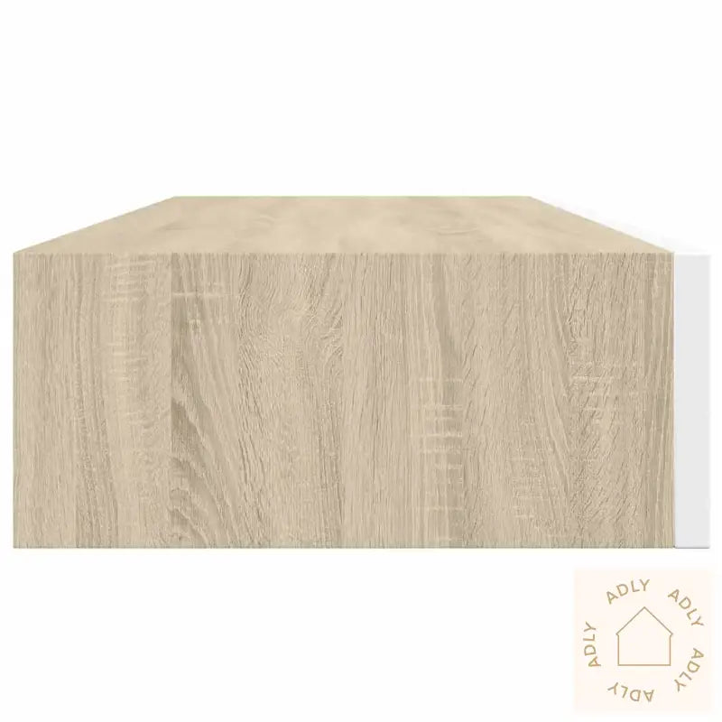 Veggmonterte Skuffehyller 2 Stk Eik Og Hvit 60X23,5X10 Cm Mdf