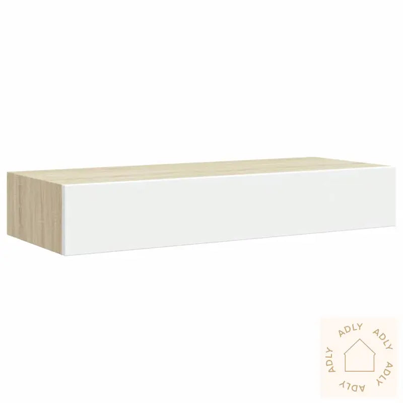 Veggmonterte Skuffehyller 2 Stk Eik Og Hvit 60X23,5X10 Cm Mdf