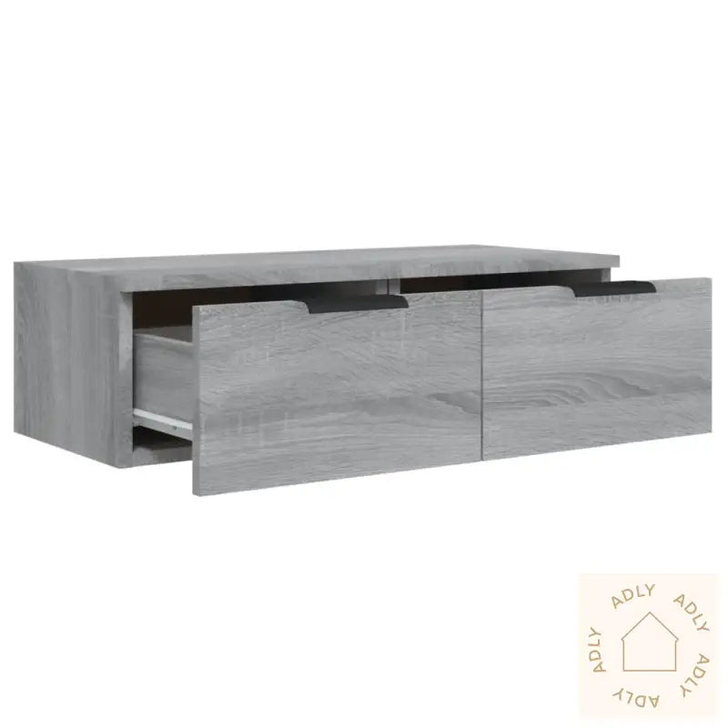 Veggskap 2 Stk Grå Sonoma 68X30X20 Cm Konstruert Tre