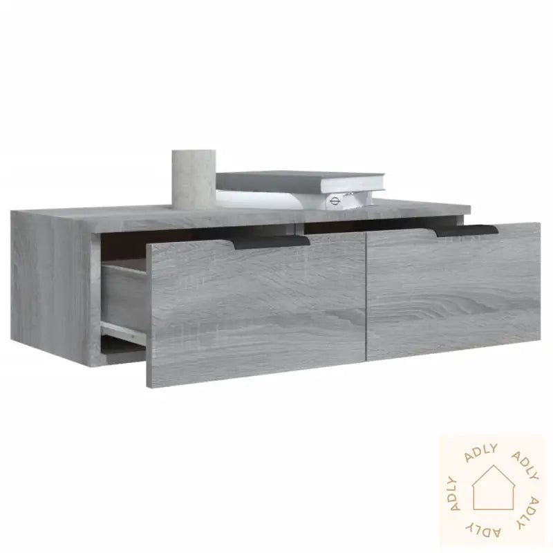 Veggskap 2 Stk Grå Sonoma 68X30X20 Cm Konstruert Tre