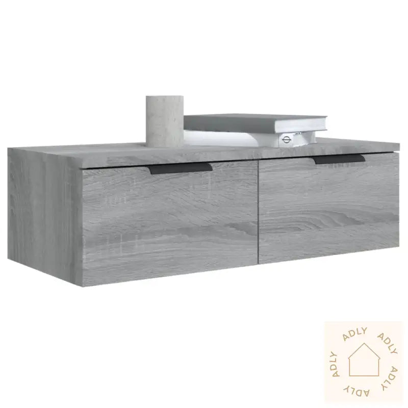 Veggskap 2 Stk Grå Sonoma 68X30X20 Cm Konstruert Tre