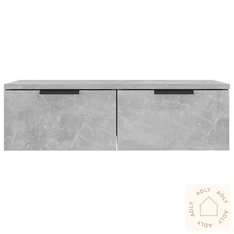 Veggskap 2 Stk Betonggrå 68X30X20 Cm Konstruert Tre