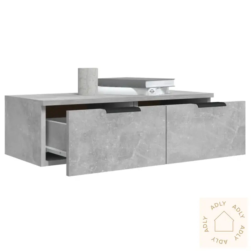 Veggskap 2 Stk Betonggrå 68X30X20 Cm Konstruert Tre