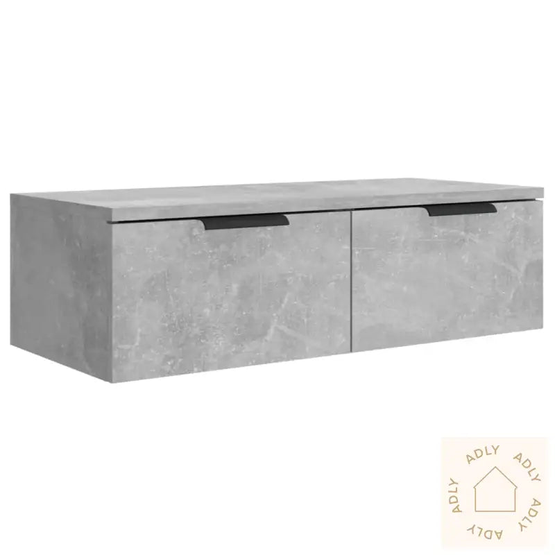 Veggskap 2 Stk Betonggrå 68X30X20 Cm Konstruert Tre