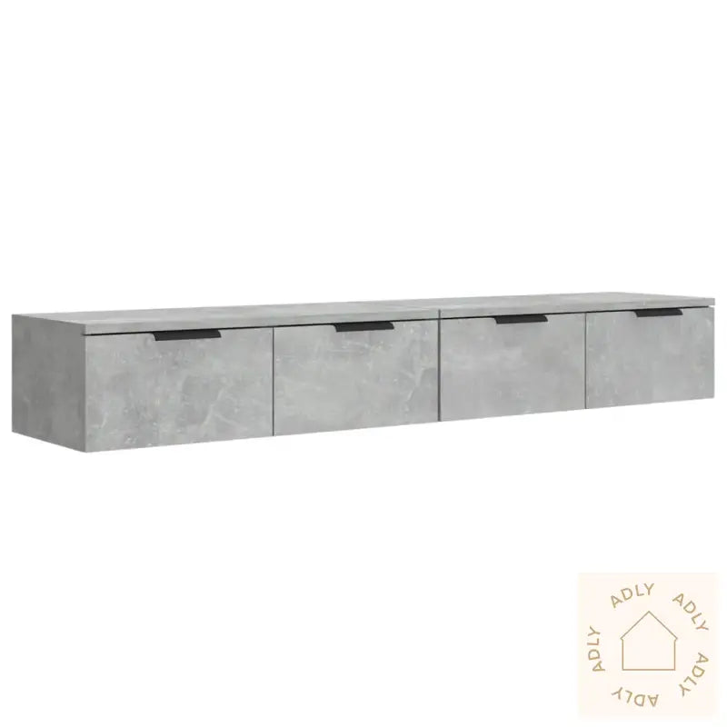 Veggskap 2 Stk Betonggrå 68X30X20 Cm Konstruert Tre