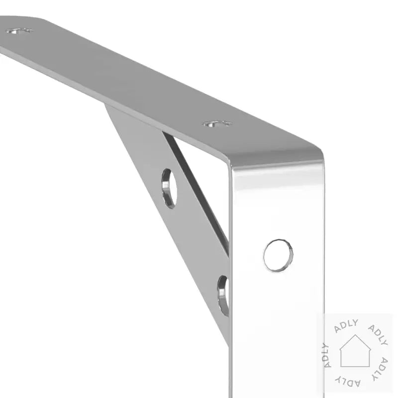 Hyllebraketter 4 Stk 20X2,5X14 Cm Sølv Rustfritt Stål