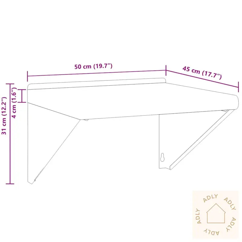 Hyllebraketter 4 Stk 23,5X2,5X15,5 Cm Svart Rustfritt Stål