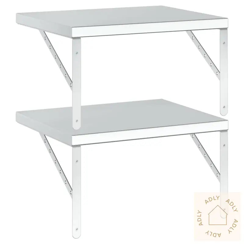 Vegghyller 2 Stk 50X40 Cm Sølv Rustfritt Stål