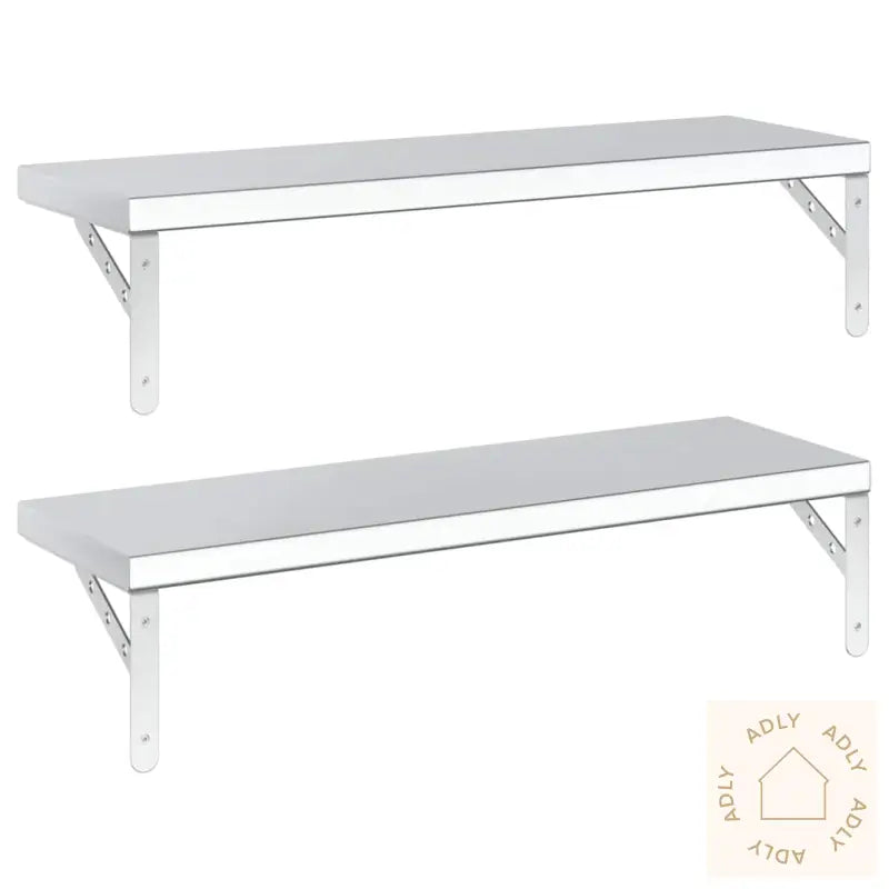 Vegghyller 2 Stk 75X23,5 Cm Sølv Rustfritt Stål