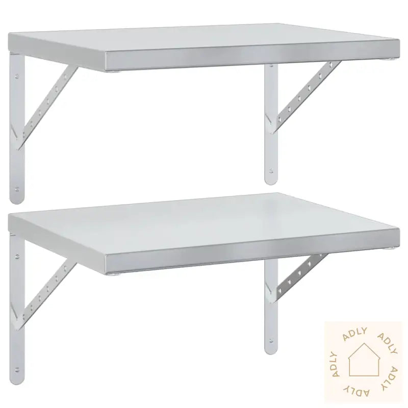 Vegghyller 2 Stk 50X40 Cm Sølv Rustfritt Stål