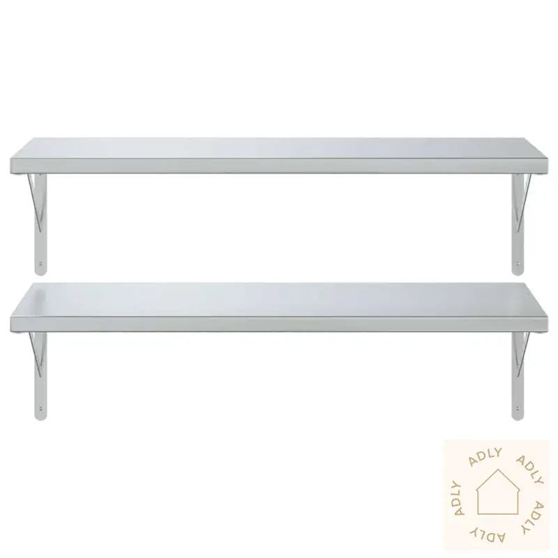 Vegghyller 2 Stk 100X40 Cm Sølv Rustfritt Stål