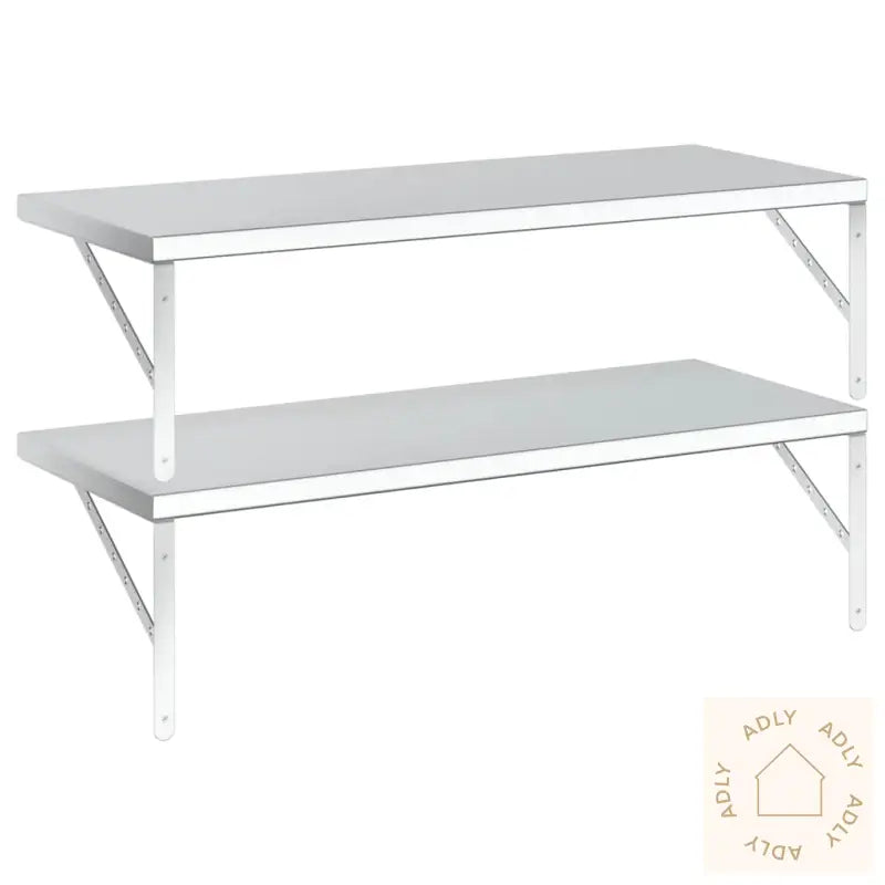 Vegghyller 2 Stk 100X40 Cm Sølv Rustfritt Stål