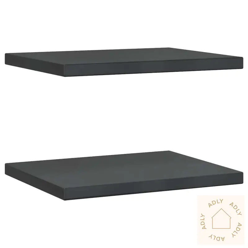 Vegghyller 2 Stk 50X40X3 Cm Svart Rustfritt Stål
