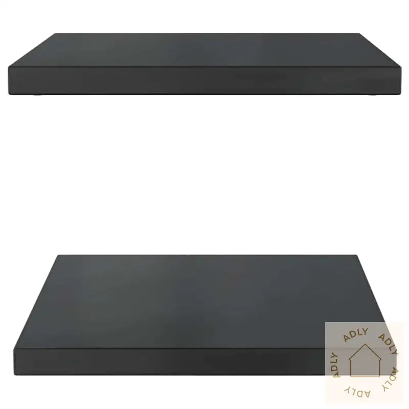 Vegghyller 2 Stk 50X40X3 Cm Svart Rustfritt Stål