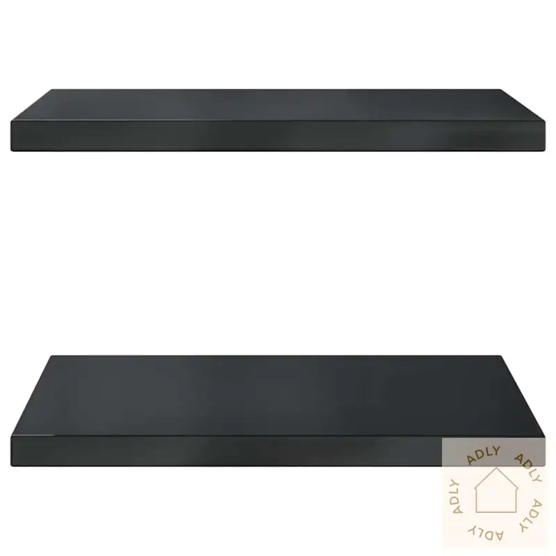 Vegghyller 2 Stk 50X40X3 Cm Svart Rustfritt Stål