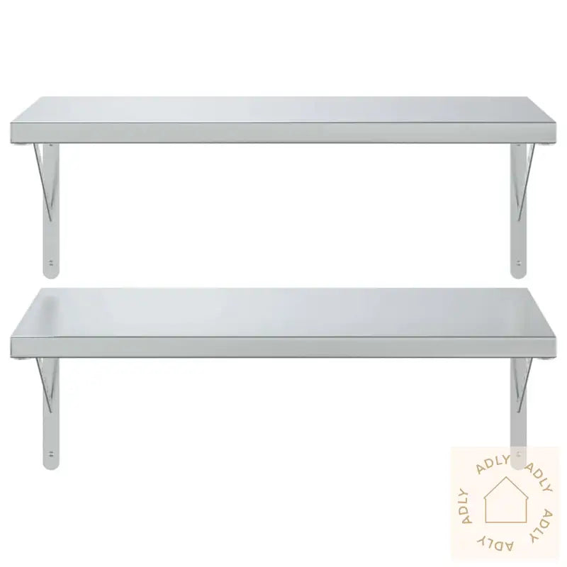 Vegghyller 2 Stk 75X40 Cm Sølv Rustfritt Stål