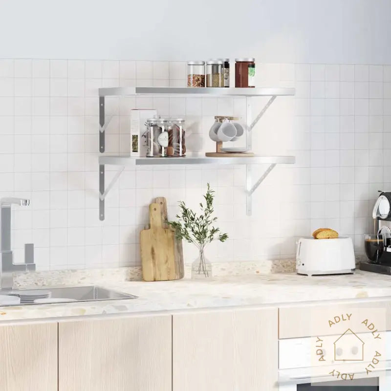 Vegghyller 2 Stk 75X40 Cm Sølv Rustfritt Stål